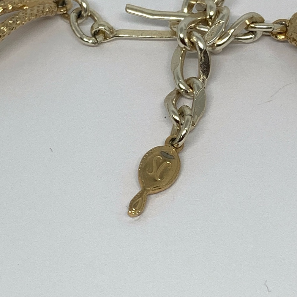 Vintage Sarah Coventry Silver Tone Tiered Chain Link Mesh Necklace Signed 22" - Picture 5 of 6